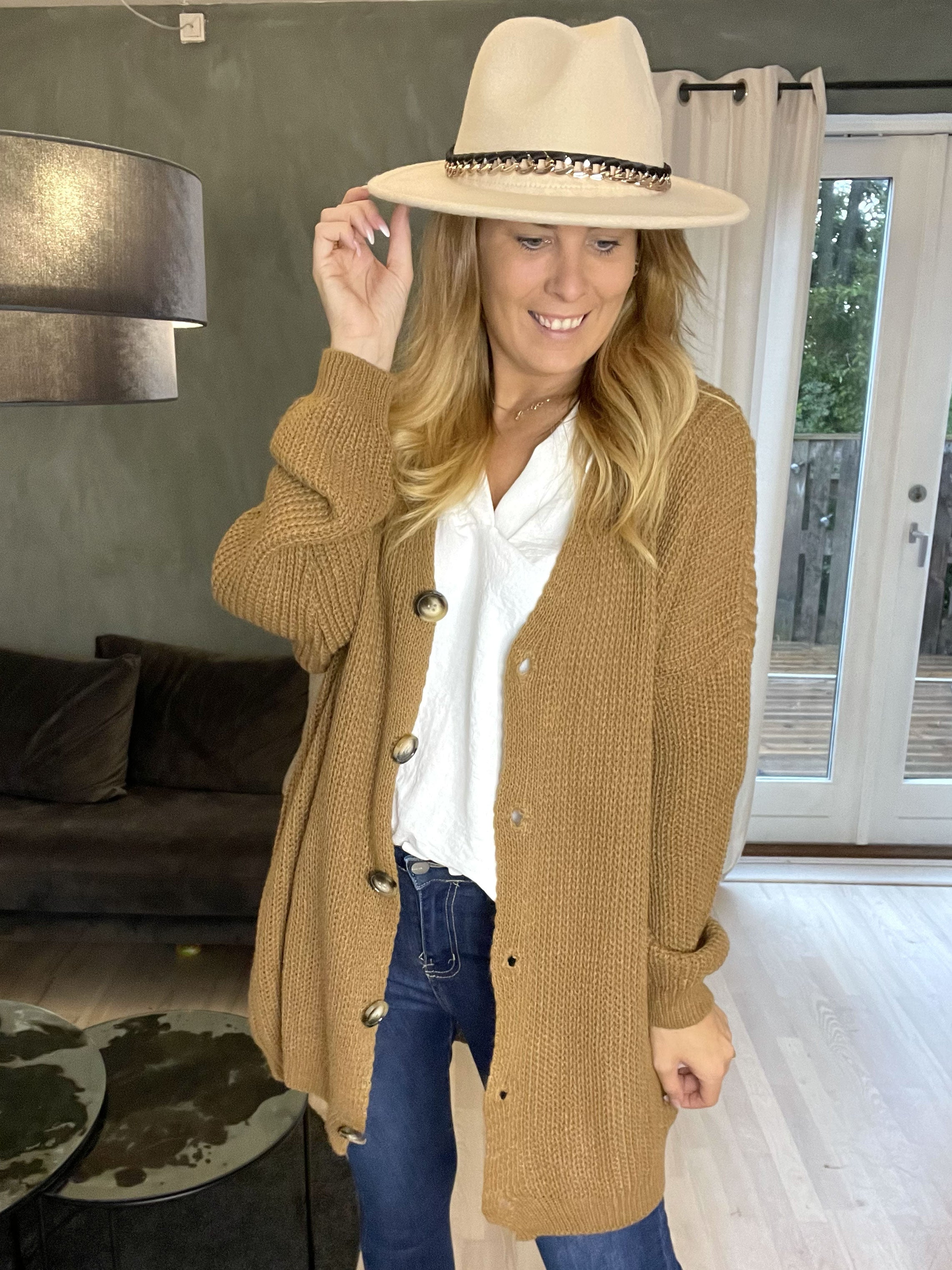 Millymy - Strikcardigan med store knapper